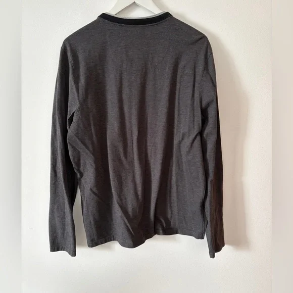 GUESS Charcoal Long Sleeve Henley Shirt - Picture 4 of 9